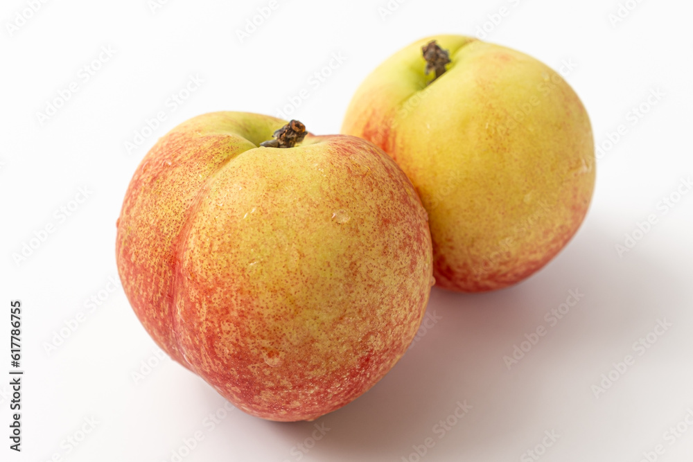 white peaches without hairs on a white background white peaches without hairs on a white background