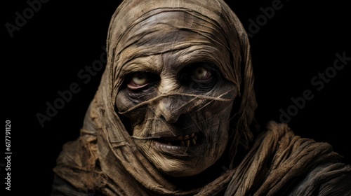 mummy on black background