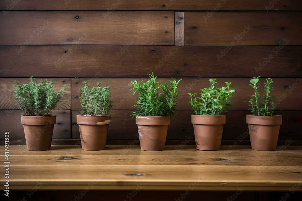 Plants in pots created with Generative AI technology Plants in pots created with Generative AI technology