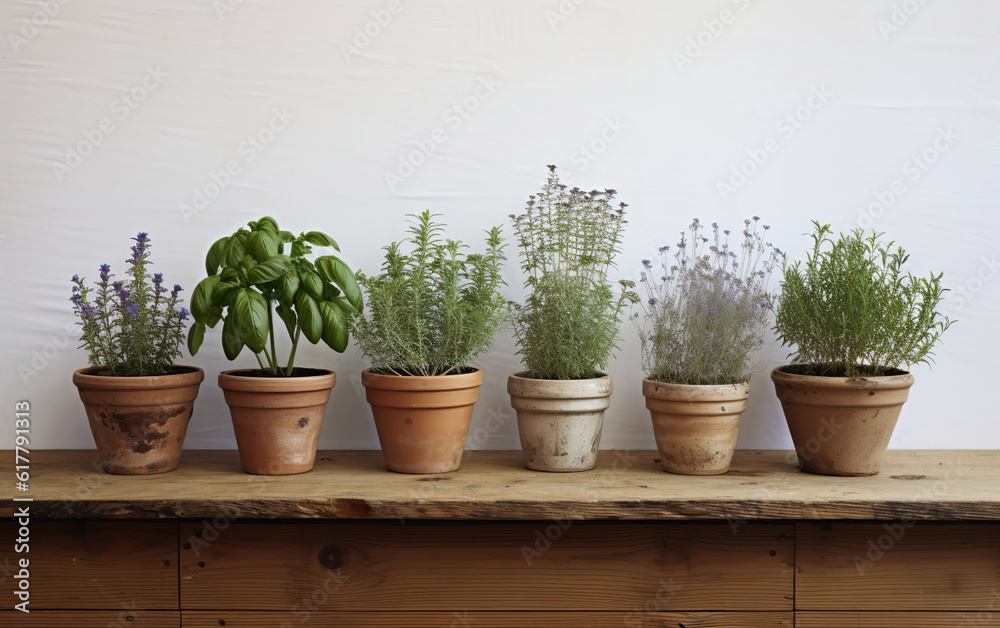 Plants in pots created with Generative AI technology Plants in pots created with Generative AI technology