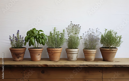 Plants in pots created with Generative AI technology © AZ Studio