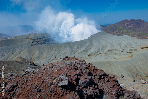 crater, eruption, volcano, mountains, japan, Mt,ASO, aso