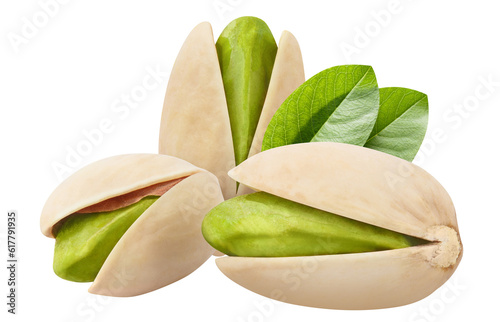 Delicious pistachios cut out