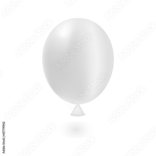 White realistic 3D balloon flying in the air.A stylish addition to your design, print, invitation, background or icon