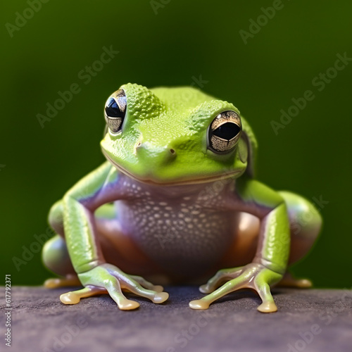 Vibrant Close-Up: Green Frog in Stunning Detail