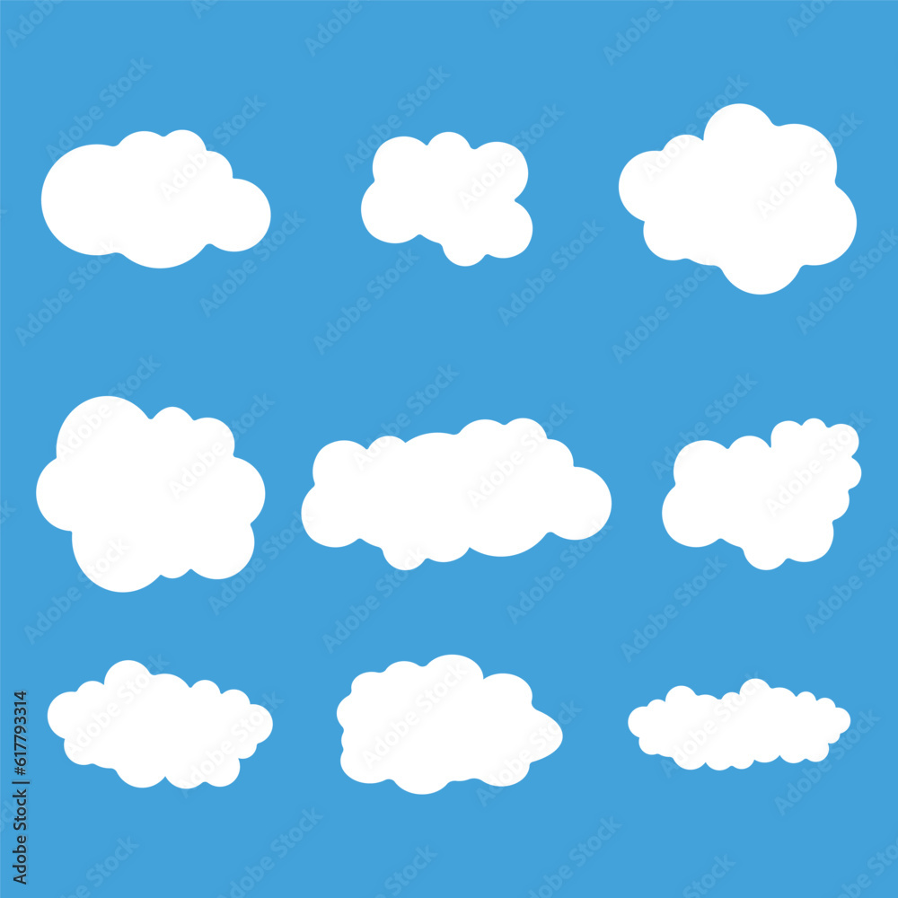 Clouds are white abstract. Set on a blue background. clouds in the sky