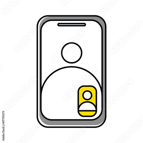 smartphone device with social media app vector illustration