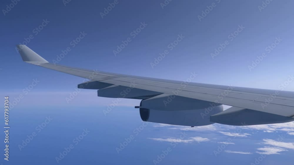 Airplane flight above the clouds in 4K slow motion 60fps Airplane flight above the clouds in 4K slow motion 60fps