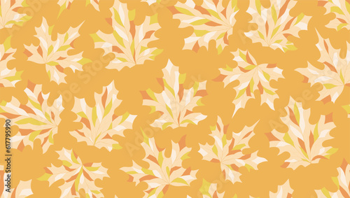 Seamless autumn pattern with maple leaves.