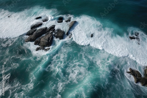 Top View of Ocean and Beach Landscape as a Background