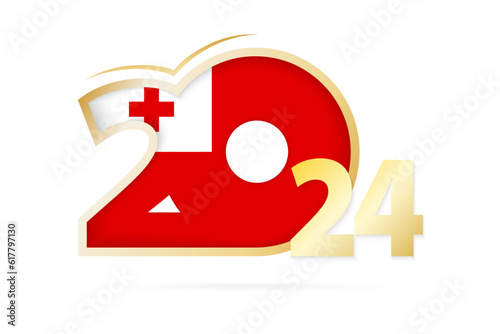 Year 2024 with Tonga Flag pattern.