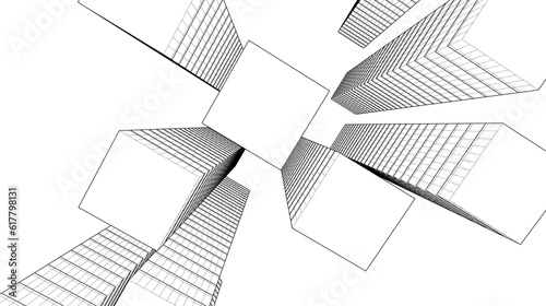 abstract architectural background 3d illustration