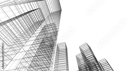 abstract architectural background 3d illustration