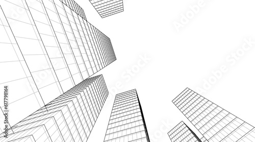 abstract architectural background 3d illustration