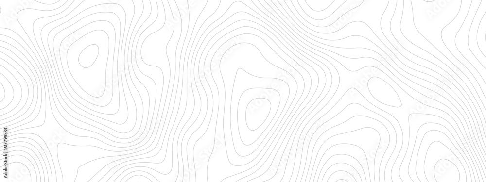 Fototapeta premium Abstract wavy topographic map. Abstract wavy and curved lines background. Abstract geometric topographic contour map background.