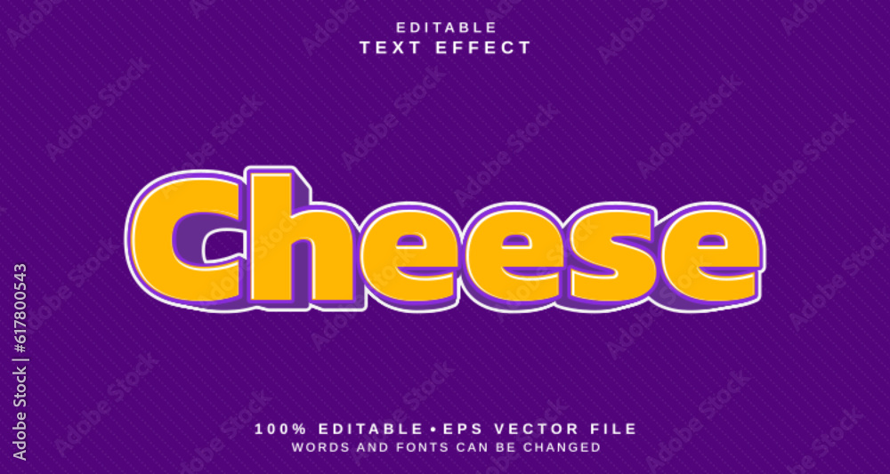 Editable text style effect - Cheese text style theme. Editable text style effect - Cheese text style theme.
