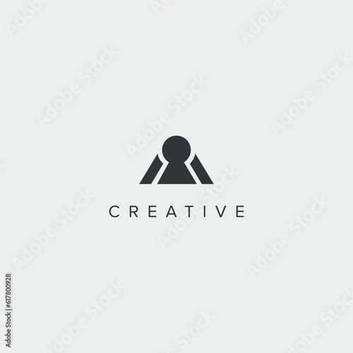 Alphabet A letter lock logo vector template illustration