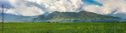 Fototapeta Naklejka Na Ścianę i Meble -  Panorama of the mountains of Kyrgyzstan and Ala Archa National Park.