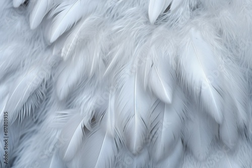 Close up of a white  feathers. AI generated
