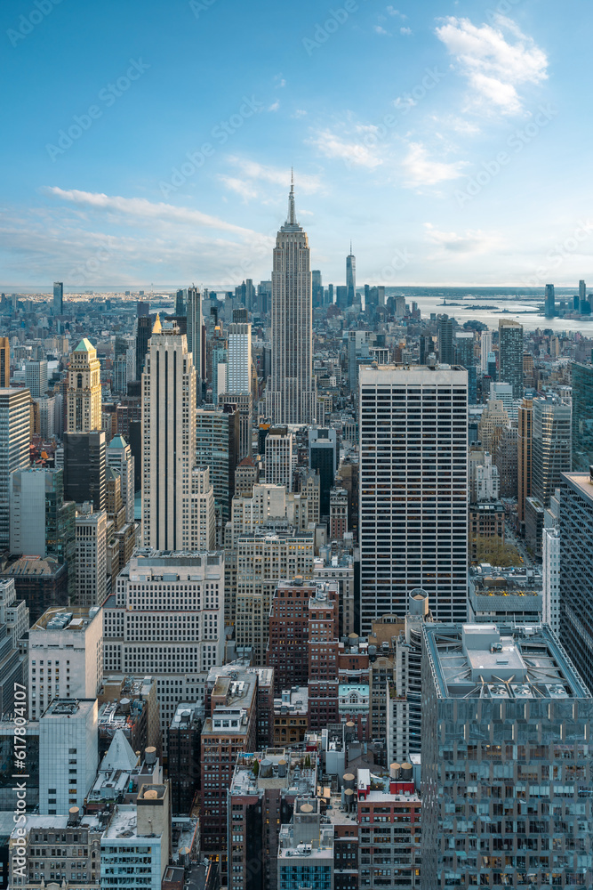 Obraz premium Aerial view over Manhattan. New York from a helicopter