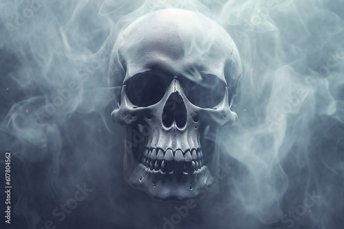 surreal, creepy skull and smoke © GS Edwards Studio
