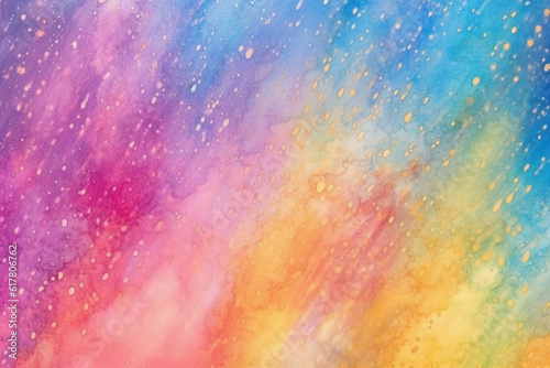 Magical rainbow sky, sparkles, pastel rainbow colors, holographic. AI generative