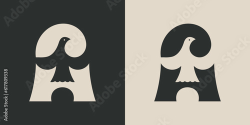 Letter A and dove logo, suitable for airline logos, brands, symbols, or graphic needs.