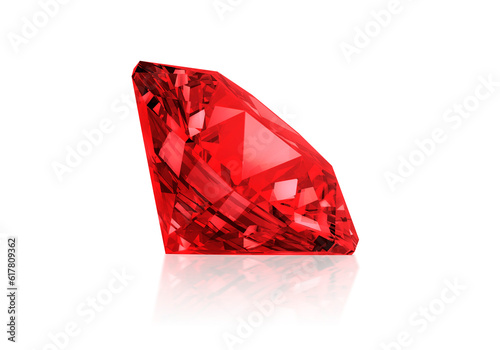Red dazzling diamonds. on transparent background