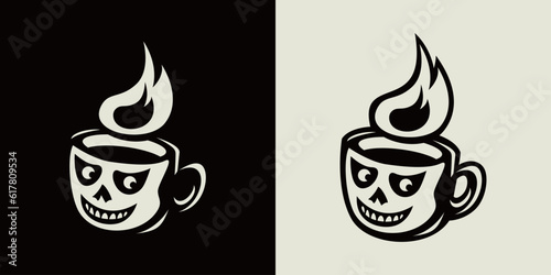 Skull cup mascot, suitable for business logo, community, symbol or graphic needs.