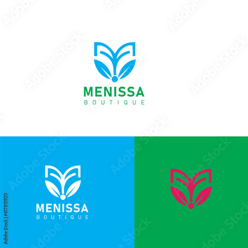 Menissa Boutique Minimalist logo design template