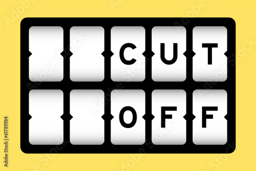 Black color in word cut off on slot banner with yellow color background