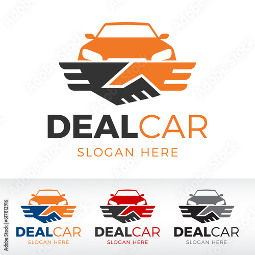 deal car logo design vector, car agent logo