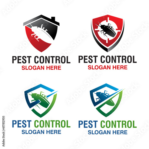 collection pest control logo design vector.