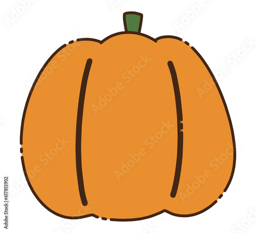 オレンジ色のカボチャのイラスト