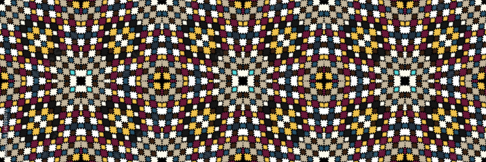 Fototapeta premium Stunning geometric background.contemporary tribal style seamless pattern.pattern ethnic graphic design print.Henna Mandala.Tribal African Inspired Pattern.carpet,wallpaper,wrapping,embroidery style