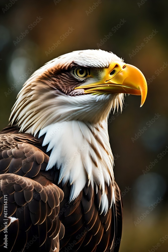 Obraz premium Photograph of bald Eagle / Ai Generated wallpaper/background
