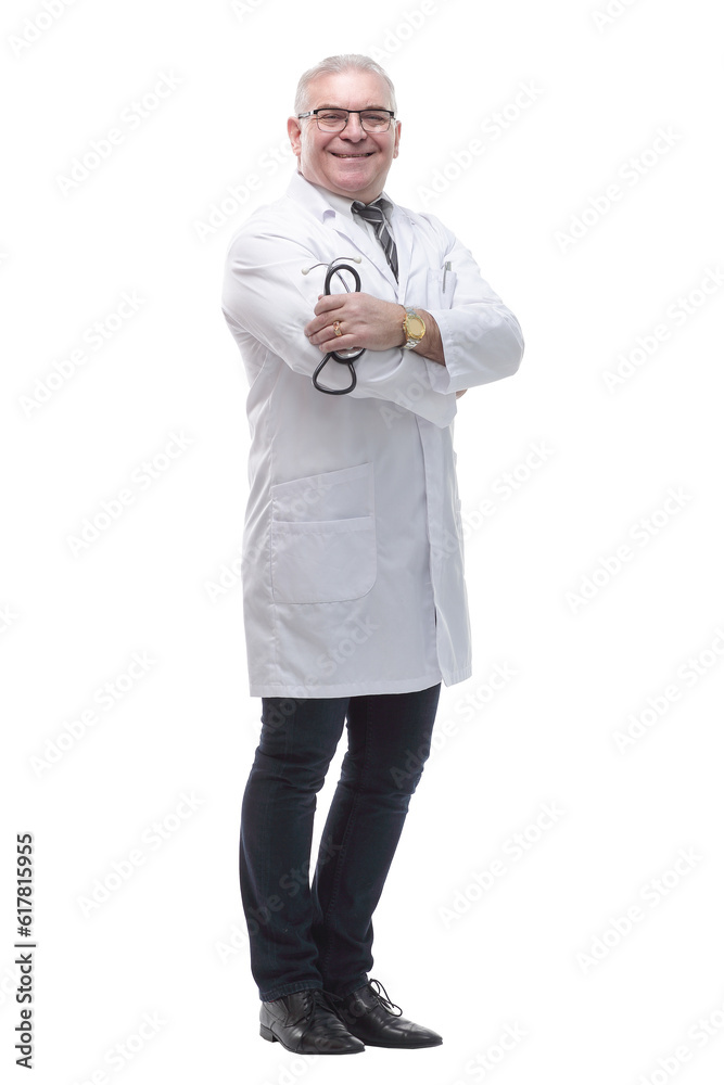 in full growth. confident experienced doctor looking at the camera. in full growth. confident experienced doctor looking at the camera.