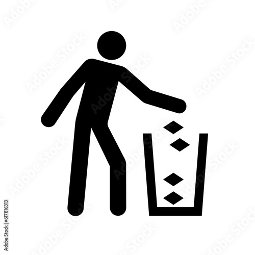 Use Litter Black Icon ,Vector Illustration, Isolate On White Background Label. EPS10