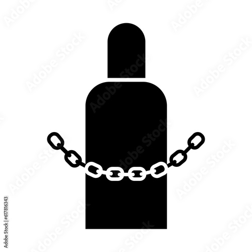 Secure Gas Cylinders Black Icon ,Vector Illustration, Isolate On White Background Label. EPS10