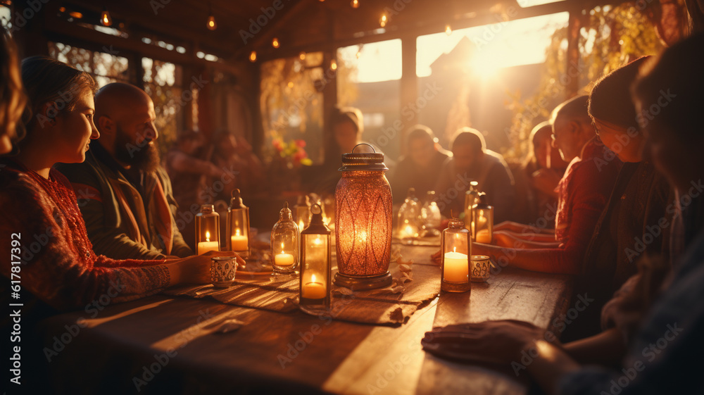 Group of friends sitting at a table in a cafe, talking and drinking coffee.generative ai Group of friends sitting at a table in a cafe, talking and drinking coffee.generative ai