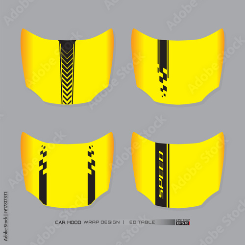 Vehicle graphics stripes kits for car hood. Graphic abstract stripe racing designs vector