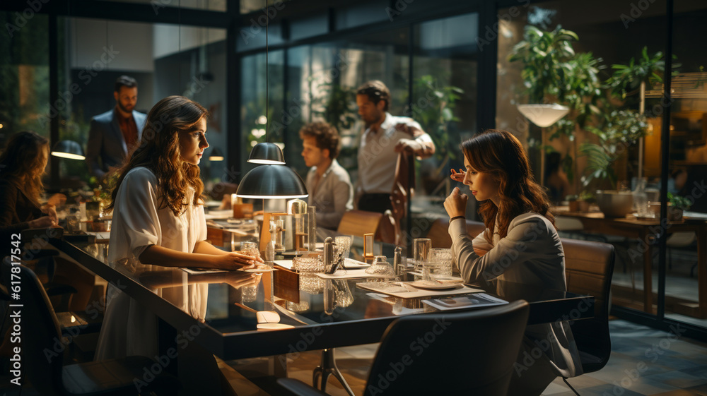 Group of business people working together in a modern office. Business people working together in a modern office.generative ai Group of business people working together in a modern office. Business people working together in a modern office.generative ai