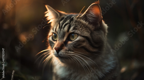 Portrait of a cat in the countryside evening © Alfred