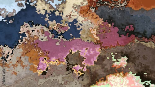 abstract animated twinkling stained background full HD seamless loop video - watercolor splotch liquid effect - color full color spectrum - blue, mauve, pink, purple, brown