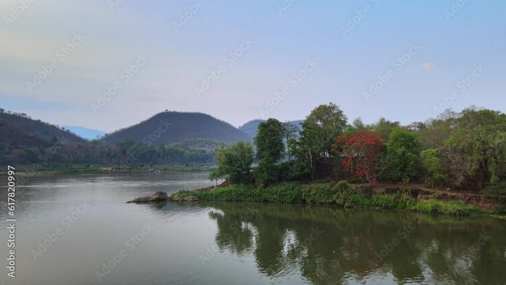 Aerial drone shots of Luang Prabang, Laos taken during sunset Aerial drone shots of Luang Prabang, Laos taken during sunset