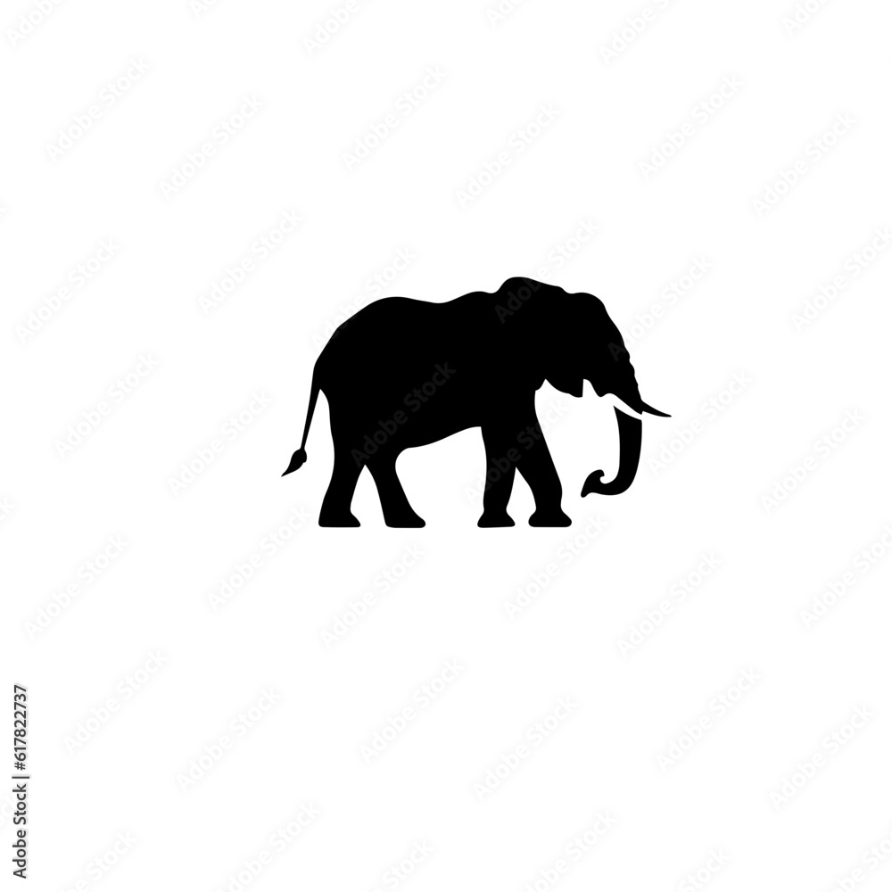 Fototapeta premium elephant black and white vector illustration