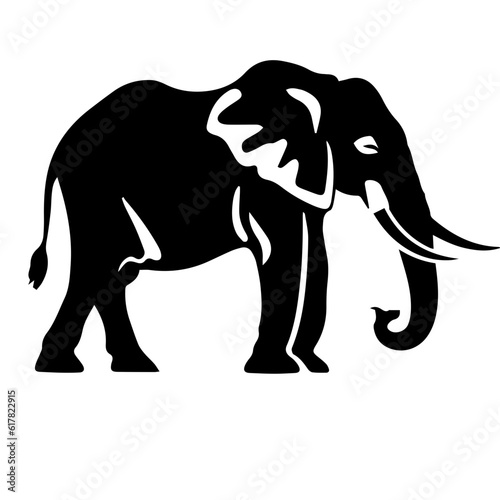 elephant black and white vector illustration © DLC Studio