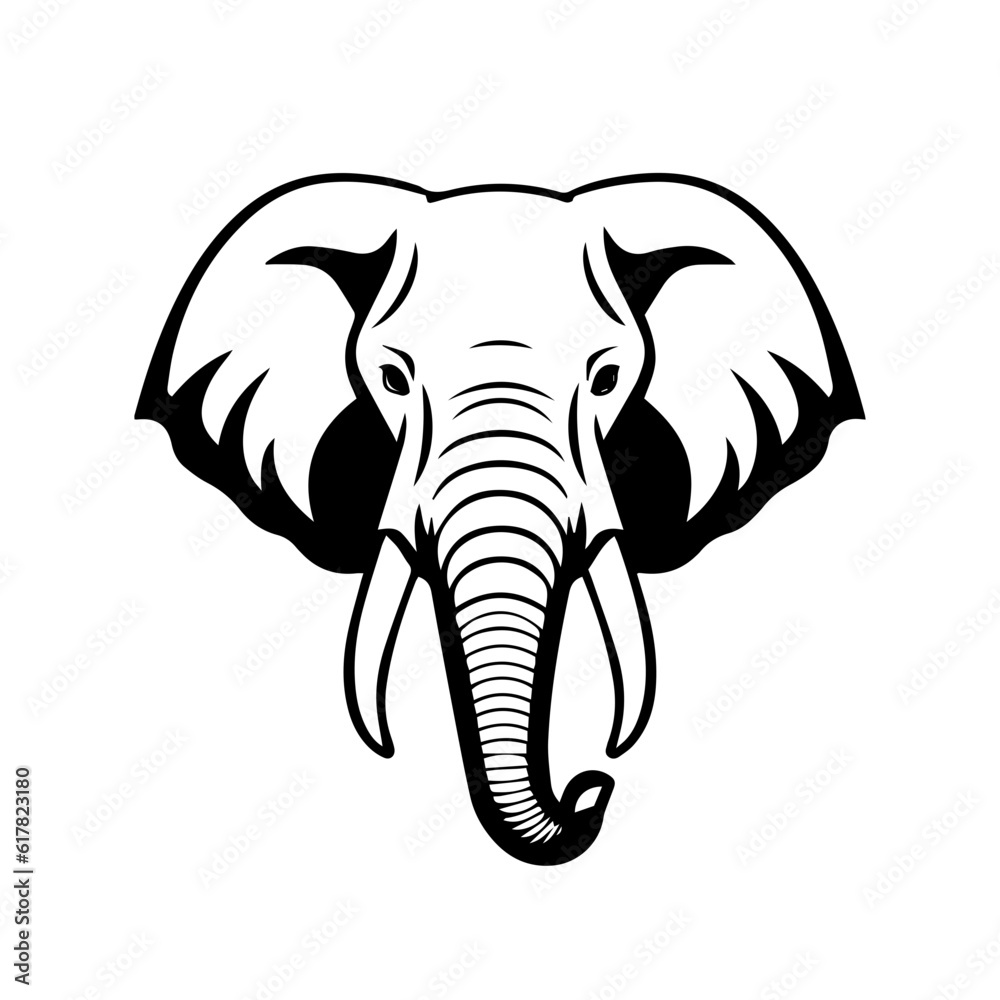 elephant black and white vector illustration elephant black and white vector illustration