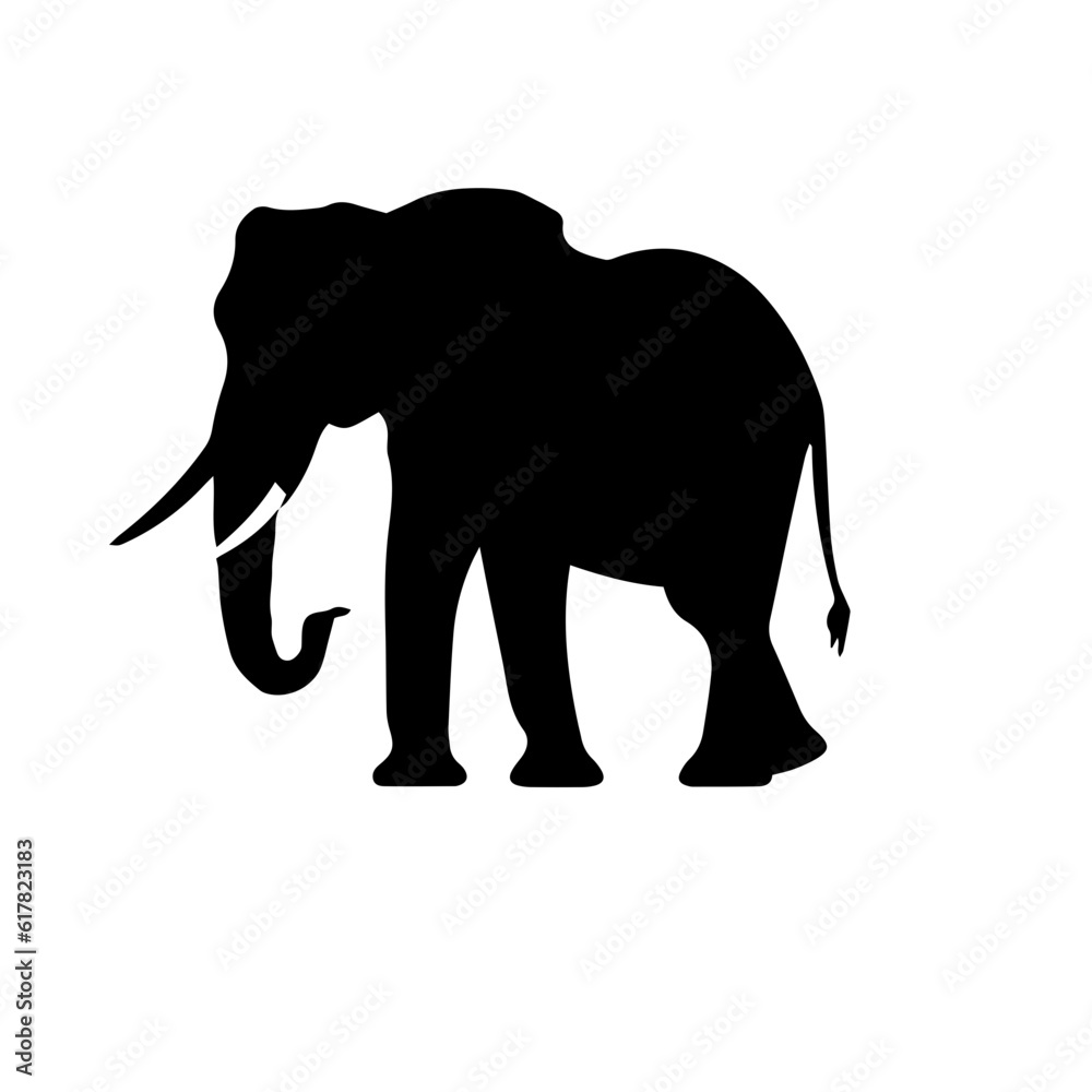 Obraz premium elephant black and white vector illustration