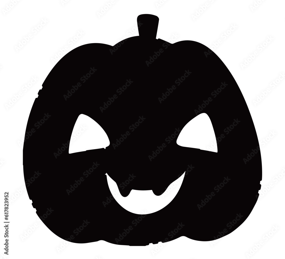 白黒のジャックオランタンのハロウィン向けのイラスト素材 白黒のジャックオランタンのハロウィン向けのイラスト素材